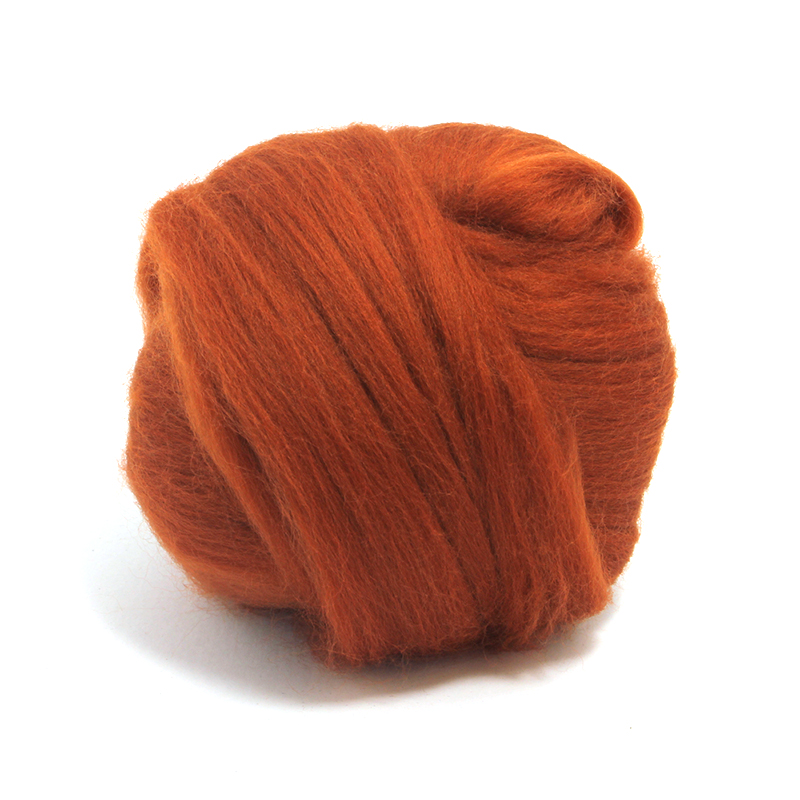 23 Micron Superfine Dyed Merino Combed Top ARM Knitting Yarn - 1 lb - Rust 10