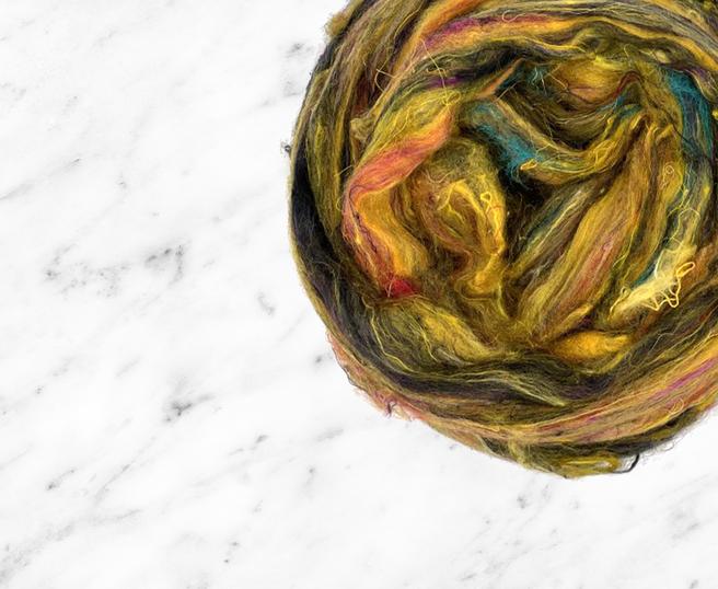 Sari Silk Blend Spinning Fiber - Sari Silk - 83