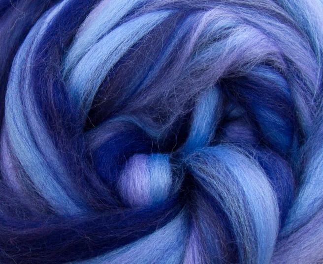 23 Micron Superfine Dyed Merino Combed Top  - 115 g (4 oz) - Twilight