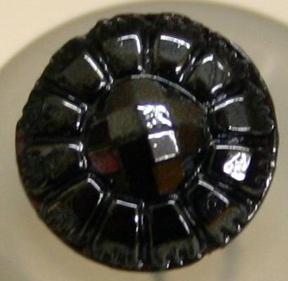 Vintage Glass Fashion Button - Black GD0960231 12mm ( 7/16 inch)