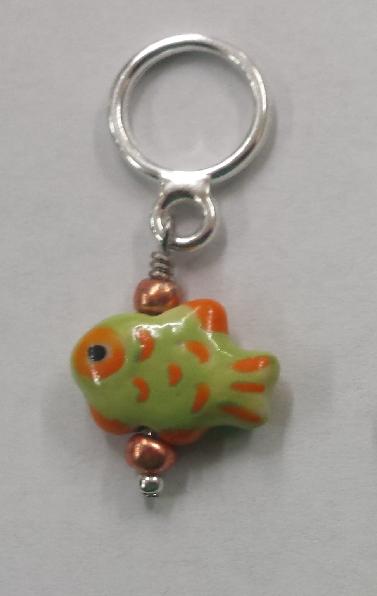 Creative Fiber Artists Individual Stitch Ring Marker - Fishy Yellow