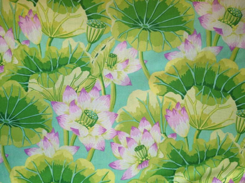 Kaffe Fassett Collective 100% Cotton Fabric - Lake Blossoms Green