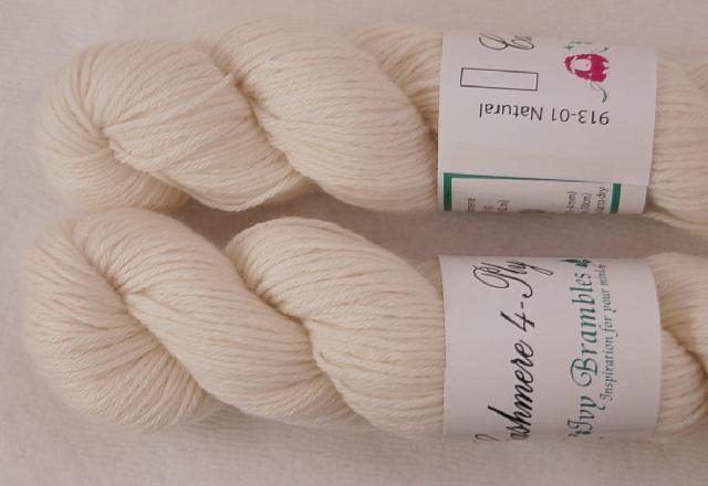 Ivy Brambles Cashmere 4-Ply Yarn - 01 Natural White