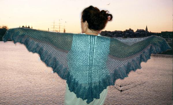 Midnight Ruffles Lace Shawl Kit