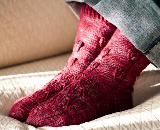 Ivy Brambles Autumn Flame Sock Pattern by Patti Waters