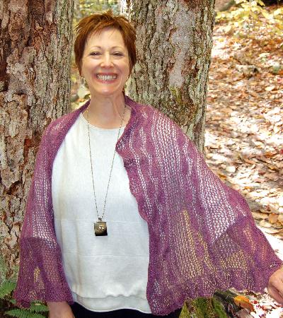 Pure Silk Lacy Ferns Wild Blackberry Scarf Kit