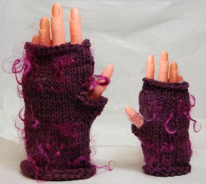 Mohair Curly Locks Fingerless Mittens