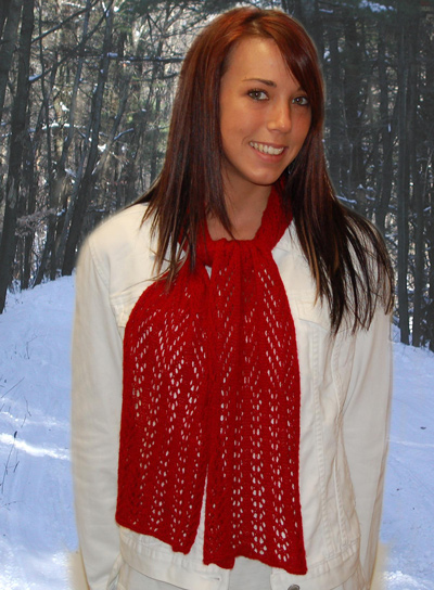 Ivy Brambles Scarlet Cashmere Scarf Pattern by Patti Waters