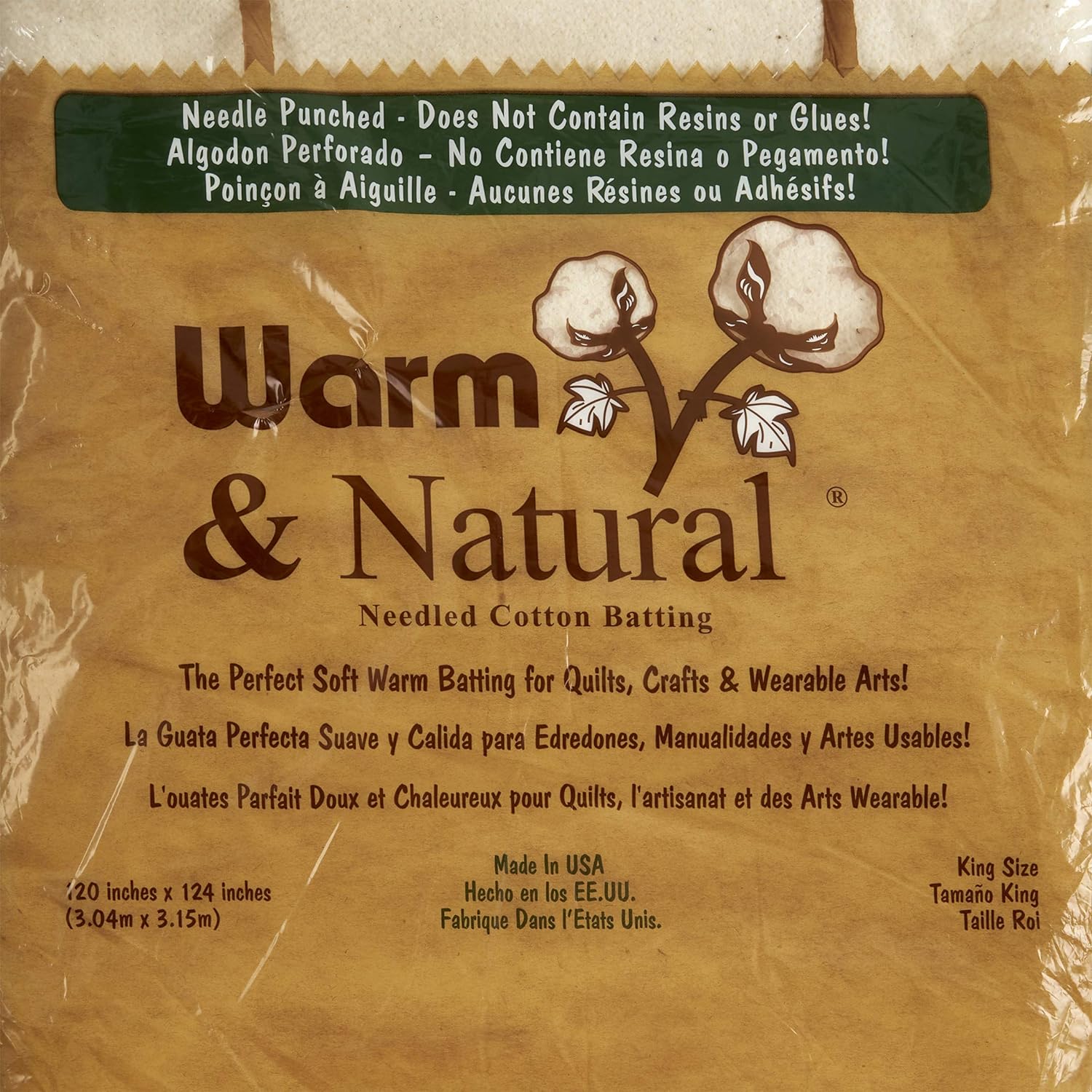 Warm and Natural Batting Natural King Size