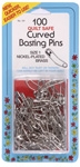 Collins #191 Curved Basting Pins - Size 1 - 100 Count. (1-1/16 inch)