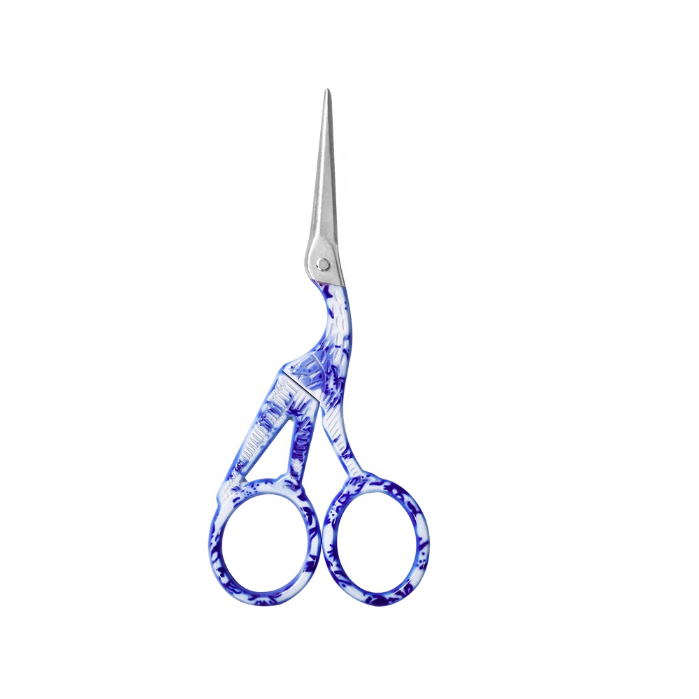 Crane Stork Scissors 4.5 inches - Blue Porcelain