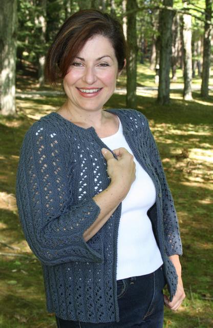 Waterfall Lace Cardigan Knitting Pattern by Tonia Barry